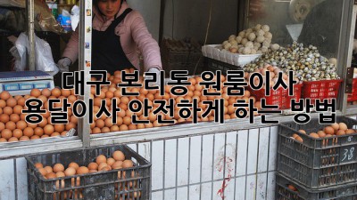 대구 본리동 원룸이사? 용달이사 안전하게 하는 방법!